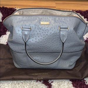 Kate Spade Ostrich Grey Leather Satchel